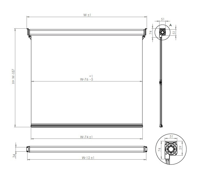 CASETE 50mm PANTOGRAFICA ELEC.12V